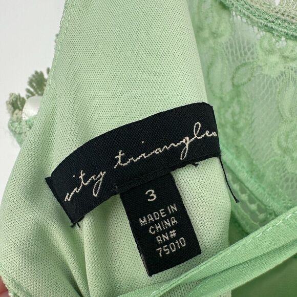 Vintage City Triangles Y2K Dress Juniors Size 3 Green Lace-Up Back Fairy Whimsy - Picture 4 of 9